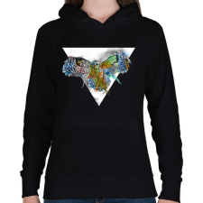 PRINTFASHION Színes bagoly - Női kapucnis pulóver - Fekete női pulóver, kardigán