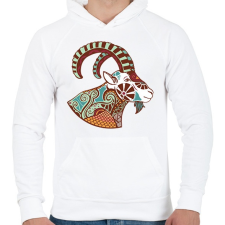 PRINTFASHION Színes Bak horoszkóp - Férfi kapucnis pulóver - Fehér férfi pulóver, kardigán