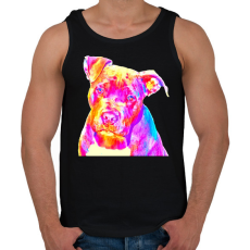 PRINTFASHION Színes bull típusú kutyus - Férfi atléta - Fekete