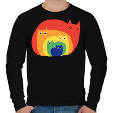 PRINTFASHION szines cicak - Férfi pulóver - Fekete női pulóver, kardigán