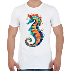 PRINTFASHION Színes csikóhal - Férfi póló - Fehér