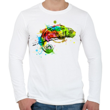 PRINTFASHION Színes kaméleon - Férfi hosszú ujjú póló - Fehér férfi póló