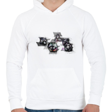 PRINTFASHION Színes kockák - Férfi kapucnis pulóver - Fehér