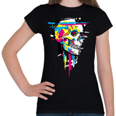 PRINTFASHION Színes koponya - Női póló - Fekete