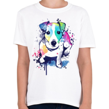 PRINTFASHION Színes kutya - Gyerek póló - Fehér gyerek póló