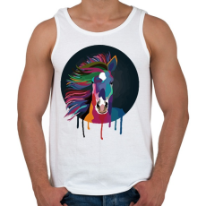 PRINTFASHION Színes Ló - Férfi atléta - Fehér