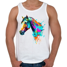 PRINTFASHION Színes ló - Férfi atléta - Fehér