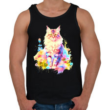 PRINTFASHION Színes maine coon - Férfi atléta - Fekete atléta, trikó