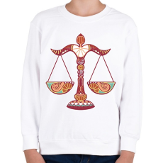PRINTFASHION Színes Mérleg horoszkóp - Gyerek pulóver - Fehér