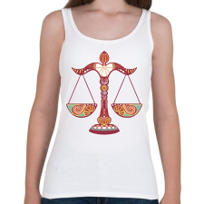 PRINTFASHION Színes Mérleg horoszkóp - Női atléta - Fehér női trikó