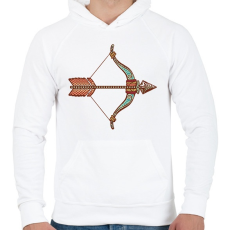 PRINTFASHION Színes Nyilas horoszkóp - Férfi kapucnis pulóver - Fehér