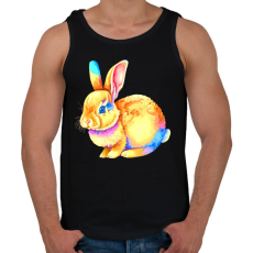 PRINTFASHION Színes nyuszi - Férfi atléta - Fekete