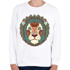PRINTFASHION Színes Oroszlán horoszkóp - Gyerek pulóver - Fehér gyerek pulóver, kardigán