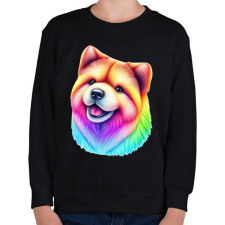 PRINTFASHION Színes pomerániai törpespicc  - Gyerek pulóver - Fekete gyerek pulóver, kardigán