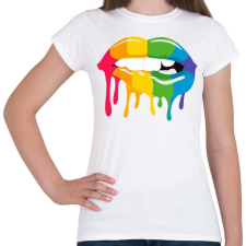 PRINTFASHION Színes száj - Női póló - Fehér női póló
