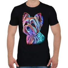 PRINTFASHION Színes yorkshire terrier kutya  - Férfi póló - Fekete férfi póló