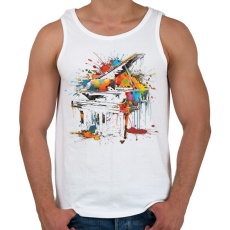 PRINTFASHION Színes zongora - Férfi atléta - Fehér