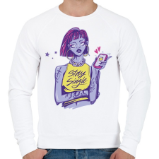 PRINTFASHION Szingli - maradj szingli - Férfi pulóver - Fehér férfi pulóver, kardigán