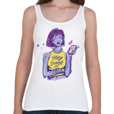 PRINTFASHION Szingli - maradj szingli - Női atléta - Fehér