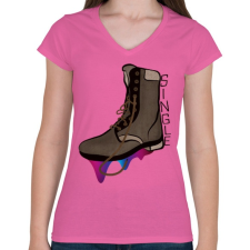 PRINTFASHION Szingli - Női V-nyakú póló - Rózsaszín női póló