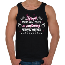 PRINTFASHION Szingli többé nem leszek - Férfi atléta - Fekete atléta, trikó