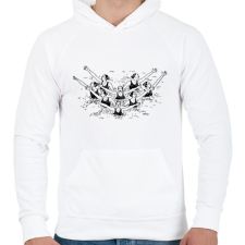 PRINTFASHION Szinkronúszók - Férfi kapucnis pulóver - Fehér férfi pulóver, kardigán
