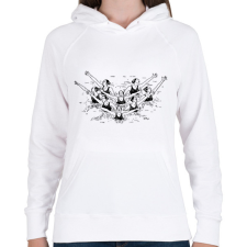PRINTFASHION Szinkronúszók - Női kapucnis pulóver - Fehér női pulóver, kardigán