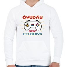 PRINTFASHION Szint feloldva - Férfi kapucnis pulóver - Fehér