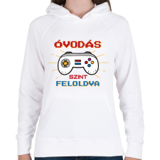 PRINTFASHION Szint feloldva - Női kapucnis pulóver - Fehér női pulóver, kardigán