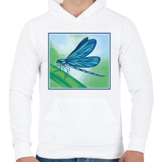 PRINTFASHION Szitakötő - Férfi kapucnis pulóver - Fehér