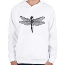 PRINTFASHION Szitakötő - Gyerek kapucnis pulóver - Fehér