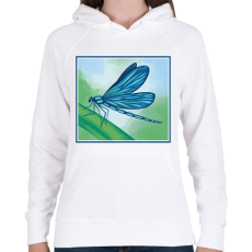 PRINTFASHION Szitakötő - Női kapucnis pulóver - Fehér