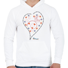 PRINTFASHION Sziv1 - Férfi kapucnis pulóver - Fehér férfi pulóver, kardigán