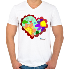 PRINTFASHION Sziv3 - Férfi V-nyakú póló - Fehér férfi póló