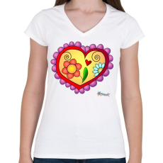 PRINTFASHION Sziv5 - Női V-nyakú póló - Fehér