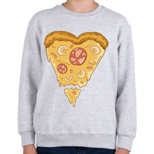 PRINTFASHION Szív alakú pizza - Gyerek pulóver - Sport szürke gyerek pulóver, kardigán