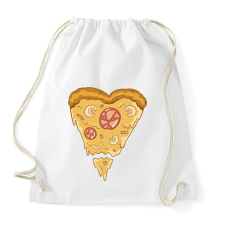 PRINTFASHION Szív alakú pizza - Sportzsák, Tornazsák - Fehér tornazsák