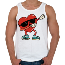 PRINTFASHION Szív dab - Férfi atléta - Fehér