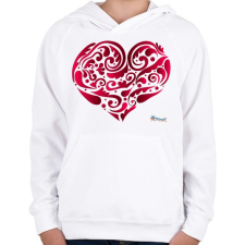 PRINTFASHION Szív - Gyerek kapucnis pulóver - Fehér gyerek pulóver, kardigán