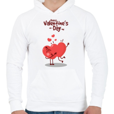 PRINTFASHION Szív küldi szívnek - Férfi kapucnis pulóver - Fehér férfi pulóver, kardigán