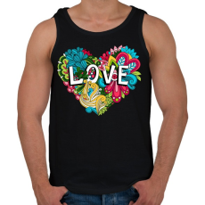 PRINTFASHION Szív virágokkal - Férfi atléta - Fekete