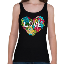 PRINTFASHION Szív virágokkal - Női atléta - Fekete női trikó