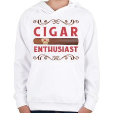 PRINTFASHION Szivar rajongó - Kubai szivar - Gyerek kapucnis pulóver - Fehér