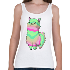 PRINTFASHION Szivárvány alpaca - Női atléta - Fehér