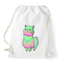 PRINTFASHION Szivárvány alpaca - Sportzsák, Tornazsák - Fehér tornazsák