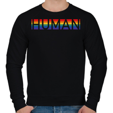 PRINTFASHION Szivárvány - Ember - Férfi pulóver - Fekete