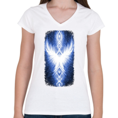 PRINTFASHION Szivárvány Híd - sötétkék - Női V-nyakú póló - Fehér