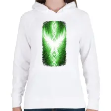 PRINTFASHION Szivárvány Híd - zöld - Női kapucnis pulóver - Fehér női pulóver, kardigán