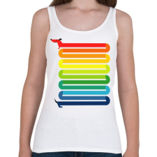 PRINTFASHION Szivárvány Kutya - Női atléta - Fehér női trikó