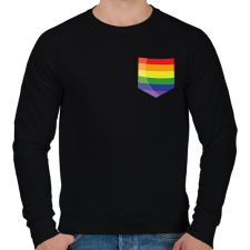PRINTFASHION Szivárvány zseb - Férfi pulóver - Fekete férfi pulóver, kardigán